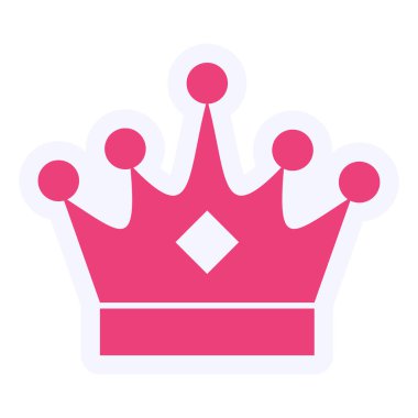 Crown düz simgesi, vektör illüstrasyonu