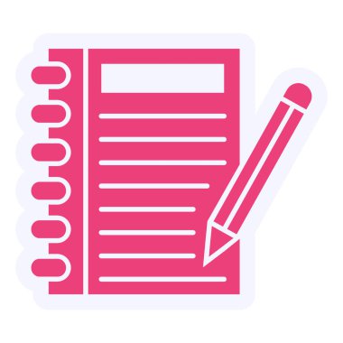 Not defteri simgesinin vektör illüstrasyonu 