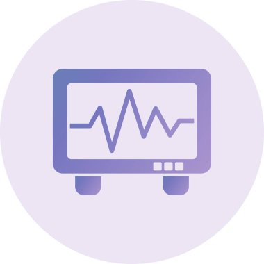 ECG Vector Glyph Icon Design 