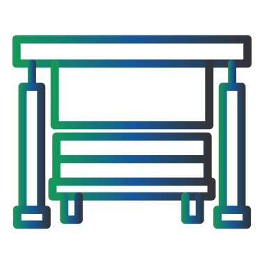 Yedek kulübesi Web simgesi basit illüstrasyon