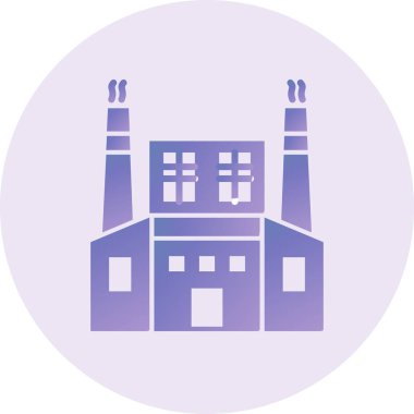 Fabrika simgesi, vektör illüstrasyonu 