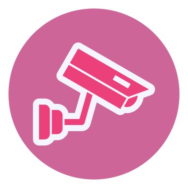 Güvenlik kamerası ikon vektörü. İnce çizgi işareti. izole edilmiş sınır sembolü çizimi