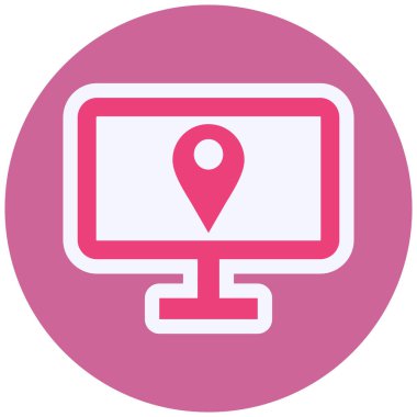 Location web icon, simple illustration of Lcd Map