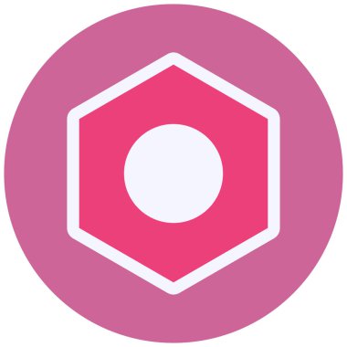 Nut Vektörü Kabartma Simgesi Tasarımı 