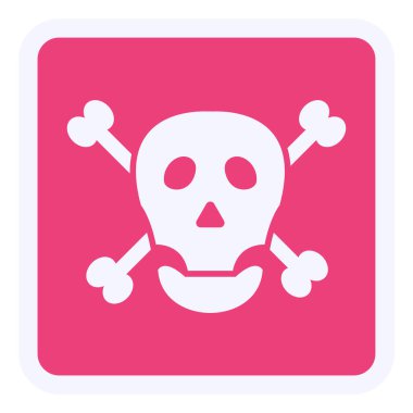 death skull icon flat illustration