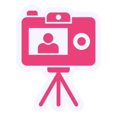 Video Recording icon flat vector