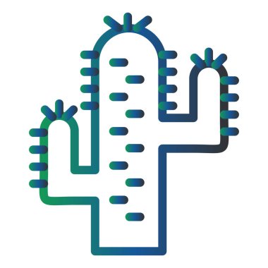 Kaktüs Vektör Kabartma Simgesi Tasarımı