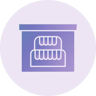 Pasta Kutusu Vektörü Kabartma Simgesi Tasarımı 