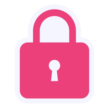 Asma kilit. Web simgesi basit illüstrasyon