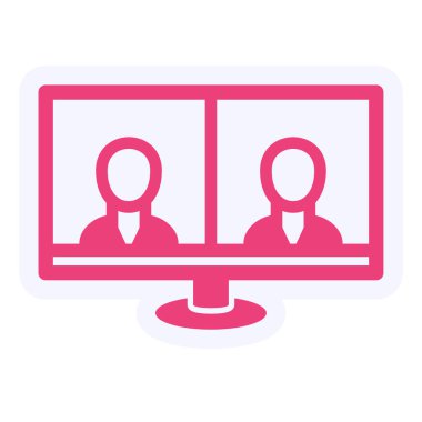 Online Meeting icon, vector illustration