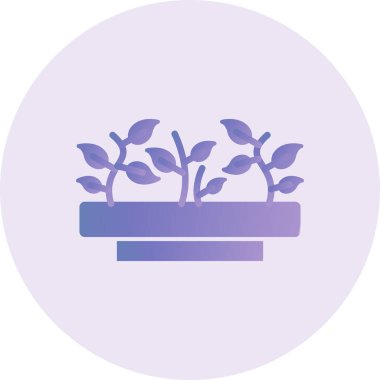 simple web icon,  illustration of few Plants glowing 