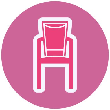 Sandalye. Web simgesi basit illüstrasyon