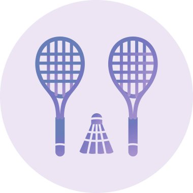 Badminton simgesi, vektör illüstrasyonu