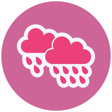 Raining cloud, weather icon, vector illustration