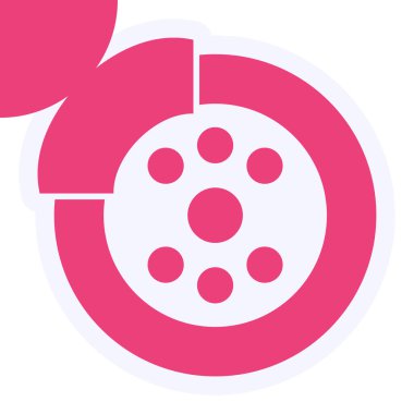 Fren Diski Vektörü Kabartma Simgesi Tasarımı 