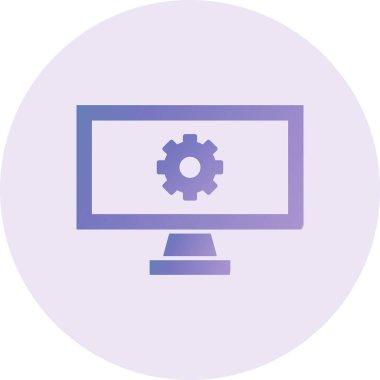  Çevrimiçi Yönetim. Web simgesi basit illüstrasyon