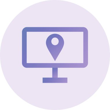 Location web icon, simple illustration of Lcd Map