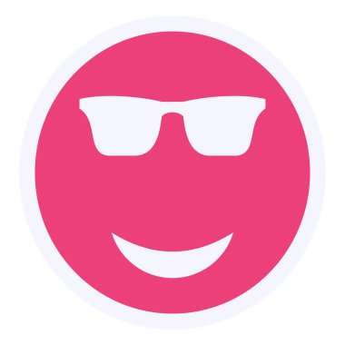 vector illustration of cool face in glasses icon 
