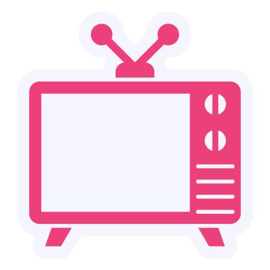 Televizyon simgesinin vektör illüstrasyonu