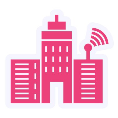 şehir binası simgesi, vektör illüstrasyonu