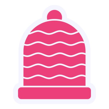 Noel şapkası simgesi vektör illüstrasyonu