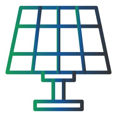 Güneş paneli simgesi. Web için enerji vektör simgelerinin özet çizimi