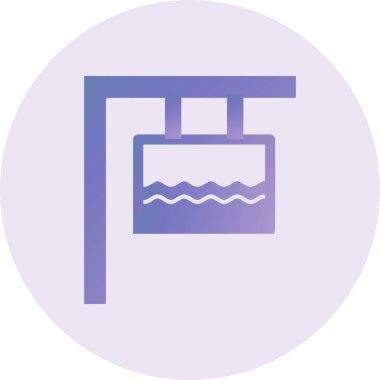 River Sign flat icon