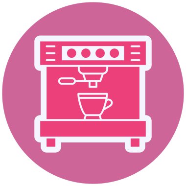 Kahve makinesi. Web simgesi basit illüstrasyon