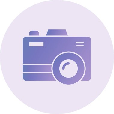 Fotoğraf Kamerası Vektör Kabartma Simgesi Tasarımı 