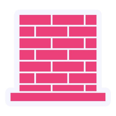 Tuğla duvar simgesi. vektör illüstrasyonu