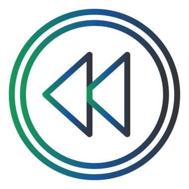 Backward web icon simple illustration