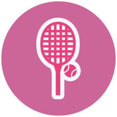 Tenis raketi ikonu vektör illüstrasyonu