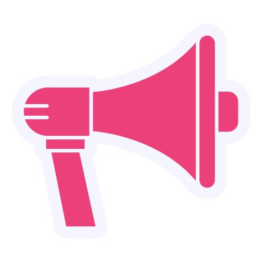 megafon düz simge, vektör illüstrasyonu