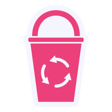 Çöp Kutusu Vektörü Şekil Simgesi Tasarımı 