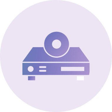 DVD oynatıcı simgesi, vektör illüstrasyonu