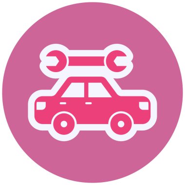 Araba Tamir Vektörü Kabartma Simgesi Tasarımı 