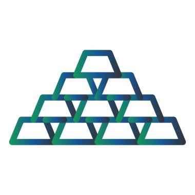 Altın Çubuklar Vektör Kabartma Simgesi Tasarımı