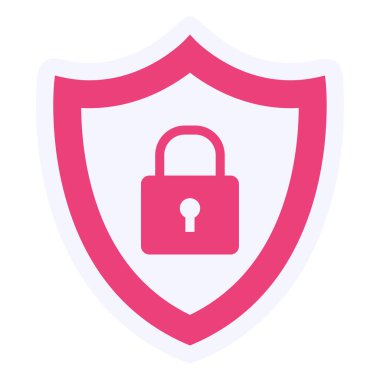 asma kilit ikon vektör illüstrasyon tasarımı ile kalkan