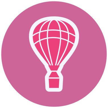 sıcak hava balonu simgesi, vektör illüstrasyonu