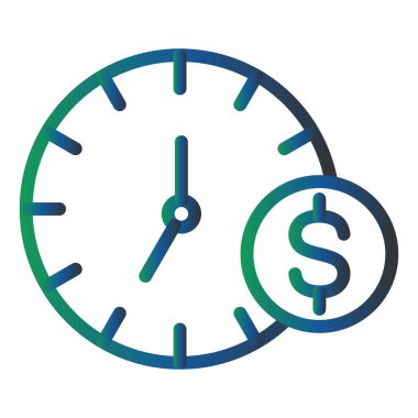 Zaman Para Vektörü Kabartma Simgesi Tasarımı