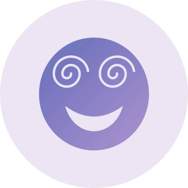 Dizzy smile face emoticon, vector illustration