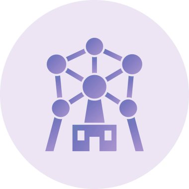 Atomium  building. simple illustration