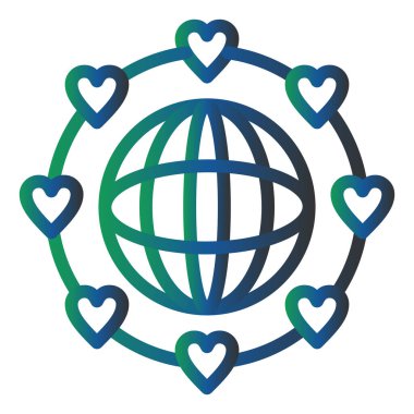 Peace flat icon isolated on color background, vector illustration