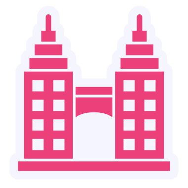 Bina. Web simgesi basit illüstrasyon