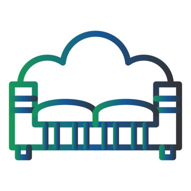 Kanepe. Web simgesi basit illüstrasyon