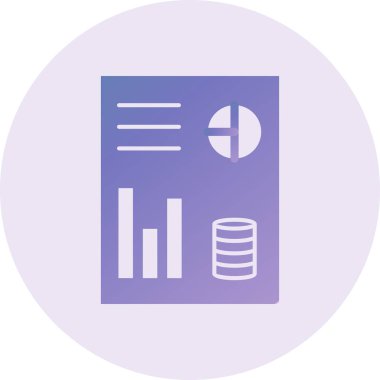 Business Repor  illustration, minimal flat icon 