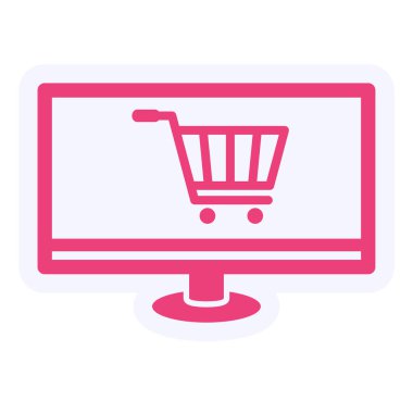 Alışveriş arabası ikon vektör illüstrasyonu