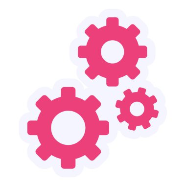 Vites simgesi. Web için dişli vektör simgelerinin düz çizimi