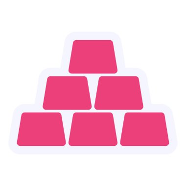 vector illustration of gold ingots, bars. 