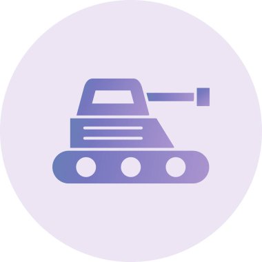 Oyuncak Tankı Vektör Kabartma Simgesi Tasarımı